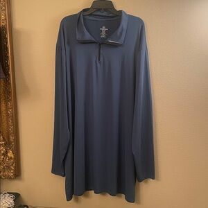 Essentials Men's gray Long Sleeve Shirt quarter zip mock neck dri fit 4XT